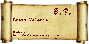 Bretz Valéria névjegykártya